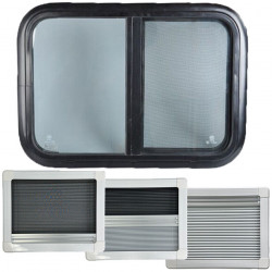 Sliding Window With Black out Blinds and Fly Net Screen